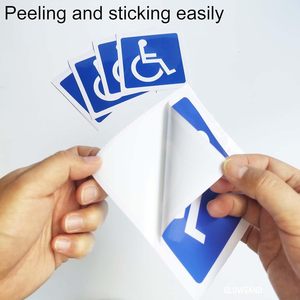<b>Car</b> Vinyl Sticker Disability Symbol Blue Rectangle Self Adhesive Digital Printing Gloss Lamination <b>Car</b> Window Body <b>Decal</b> - Product Image 2