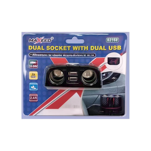 Cargador de Coche Maxeed con Doble Enchufe y Doble USB 12-24V 2.4A - Product Image 2