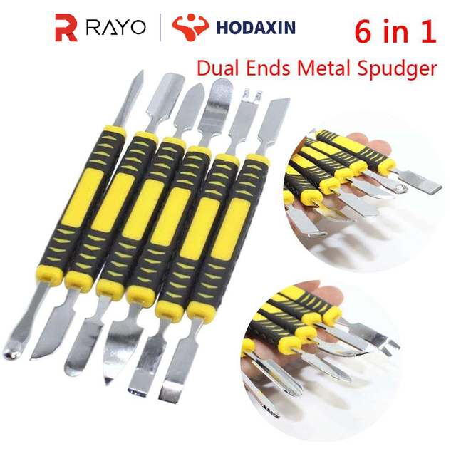 Mobile Phone Prying Opening Scraper Repair Tool Kit 6pcs Dual Ends Metal Spudger Set for iPhone iPad Tablet Repair