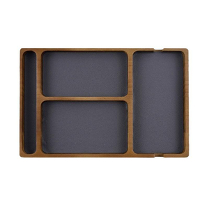 Vassoio in Legno per Servire, Vassoio <span class=keywords><strong>da</strong></span> Scrivania, Organizzatore <span class=keywords><strong>da</strong></span> Comodino, Portaoggetti per Occhiali <span class=keywords><strong>da</strong></span> Sole, Orologi, Penne, Telefono, Auricolari e Oggetti Vari - Product Image 2