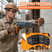 Guantes de Trabajo de Seguridad Mecánica con Protección Antideslizante, Diseño de Silicona con Patrón Impreso en la Palma, Poliéster+TPR Resistentes al Desgaste y a Impactos