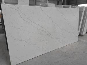 Pierres de Quartz artificielles avec veines noires, sillons, carreaux de calacita blanc, pour hôtels - Product Image 5