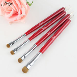 美甲用品批发科林斯基头发红木手柄UV凝胶法国刷点缀工具双头美甲双刷 - Product Image 2