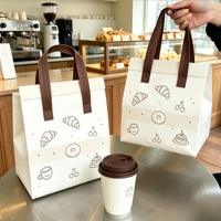 Sac isotherme réutilisable en non-tissé imperméable avec logo personnalisé YW, sac de livraison de nourriture isolé pour boulangerie, gâteaux, café