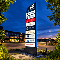 Panneau Pylône Lumineux Personnalisé pour Extérieur, Affichage LED Multi-locataires pour Répertoire Commercial, Boîtier d'Affichage pour Bureaux et Centres Commerciaux