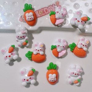 Offres Spéciales mignon <span class=keywords><strong>navet</strong></span> <span class=keywords><strong>lapin</strong></span> Kawaii breloques dos plat résine breloques breloques pour coque de téléphone - Product Image 4