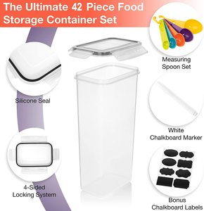 42 Pcs PP Eco-Friendly Injection Airtight Food Storage <b>Containers</b> Set for Kitchen Pantry Organization - Product Image 4