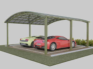 Abri de stationnement extérieur moderne pour <span class=keywords><strong>voiture</strong></span>, auvent en aluminium, carport avec cadre thermolaqué, imperméable, résistant aux UV, pour 2 voitures et rangement de vélos - Product Image 3