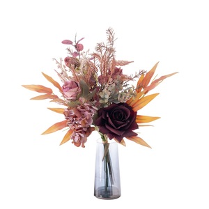 ช่อดอกกุหลาบประดิษฐ์ CallaFloral สีสันฤดูใบไม้ร่วง ทำจากพลาสติกและผ้าทอ สำหรับตกแต่งบ้านและงานแต่งงาน รุ่น CF01340 - Product Image 5