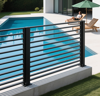 Clôture de jardin en alliage d'aluminium, facile à assembler, sans creuser, panneaux à lattes horizontales, sécurité, résistante à la décomposition, durable, écologique, certifiée CE