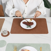 Moderne Tischsets aus PU-Leder mit Kuhfell-Optik, zweifarbig, quadratisch, Untersetzer, Tischunterlage für westliche Essteller