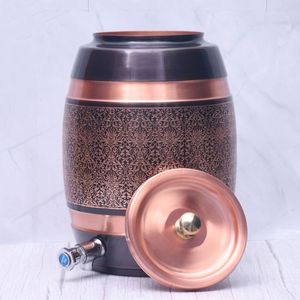 Pot de distributeur d'eau en cuivre de conception de luxe fini brillant 100% réservoir d'eau en cuivre pur grande capacité Portable conceptions personnalisées - Product Image 6