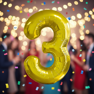Party Love Number Balloon Gold 45cm Metallic <b>Birthday</b> Party <b>Decorations</b> Kids Celebration Supplies - Product Image 2