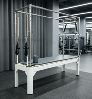 Table de Pilates Professionnelle 3-en-1 avec Rail Fixe, Reformer et Trapèze – Équipement Multifonctionnel pour Studio de Pilates