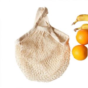 Reusable Cotton Mesh <b>Bags</b> Vegetable Fruit Packaging Market <b>Large</b> Capacity Net <b>Canvas</b> Grocery Tote <b>Bag</b> for Shopping - Product Image 2