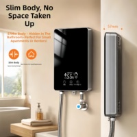 Chauffe-eau électrique à débit instantané 5500W avec écran LED, température constante, pour hôtel, camping-car, extérieur, usage domestique, salle de bain, en plastique, certifié CE