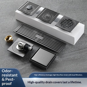 Siphon de sol anti-odeur en acier inoxydable 304 sur mesure, gris anthracite, avec noyau tout cuivre, double usage pour salle de bain et douche - Product Image 5