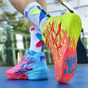 Zapatillas de Baloncesto Modernas para Hombre, Cómodas, Resistentes a Impactos, con Cordones, Cuello Alto, Entresuela de Goma para Exteriores, Parte Superior de Malla Transpirable - Product Image 4