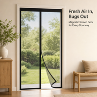 Moustiquaire magnétique pour porte, adaptée aux enfants, en polyester, pour la famille, pour patio et maison, mains libres