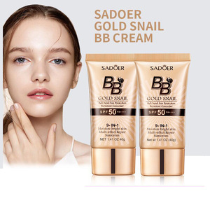 Protector Solar SPF 50+ Coreano de Marca Privada, Crema Base de Maquillaje <span class=keywords><strong>BB</strong></span> Cosmetics con Baba de Caracol, Corrector Natural a Prueba de Agua, Base para Poros - Product Image 2