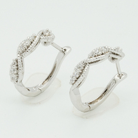 Pendientes de aro ovalados de oro de 18K con diamantes de laboratorio engastados en pavé, pequeños, tipo huggie, con clip, para uso diario, joyería de lujo.