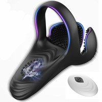 Tragbarer Silikon-Elektrostimulator Prostatamassagegerät Fernbedienung Vibrierender Anal-Ejakulationsring Vibrator für Erwachsene