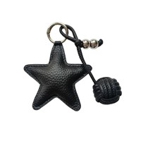 Nouvel Arrivage Porte-clés Étoile en Cuir avec Pendentif Pompon Perlé pour Femmes Filles, Breloque de Sac, Porte-clés de Voiture, Accessoires Cadeaux