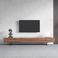 Meuble TV Nordique Moderne en Bois Massif, Style Luxe Léger, Combinaison Table Basse et Meuble de Sol pour Salon