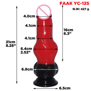 Faak <span class=keywords><strong>Sex</strong></span> Shop Hond Dildo 8.19 Inch Rode En Zwarte Realistische Grote Enorme Strap On Voor Vrouwen Dildo Met Verstelbare riem Broek Lesbische - Product Image 3