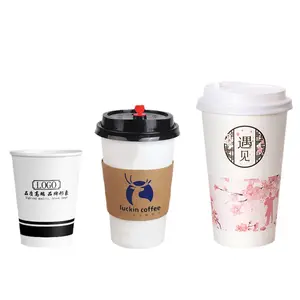Logotipo imprimible doble capa taza דה קפה 8 עוז taza de te con leche deschable taza de papel