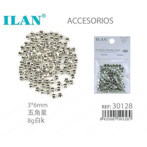 ILAN Star Strass 3x6mm Bianchi 8g Per Accessori Nail Art - Product Image 1