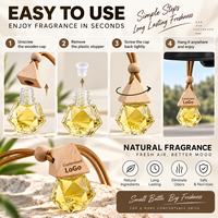 Diffuseur de parfum pour voiture personnalisé, bouteille en verre facetté avec bouchon en bois, huile parfumée naturelle 8ml, logo personnalisé, OEM, ODM, marque privée