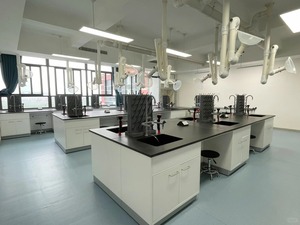Banc <span class=keywords><strong>de</strong></span> laboratoire en métal avec poubelle intégrée pour les environnements <span class=keywords><strong>de</strong></span> laboratoire hospitalier et scolaire - Product Image 2