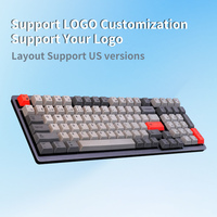 Clavier mécanique sans fil 2026, nouveau design, taille standard, pour gaming, avec LED Kailh, trois modes, hot-swap, interface USB Type-C, 99 touches