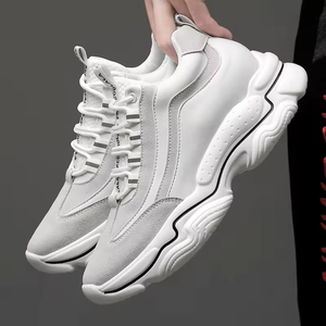 Zapatos informales para mujer que aumentan la altura, zapatillas de deporte de cuero Pu con malla transpirable a la moda, antideslizantes, cómodas para primavera e invierno - Product Image 4