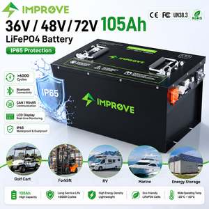 Batteria LiFePO4 72V 100Ah, Batteria agli Ioni di Litio 48V 36V 60Ah 120Ah 200Ah 300Ah con BMS Intelligente per Golf Cart e Macchine Spazzatrici - Product Image 1