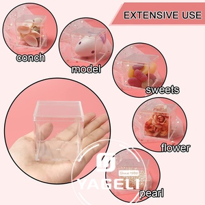 Clear Acrylic Square Cubes <b>Small</b> <b>Storage</b> <b>Box</b> Wedding Candy <b>Box</b> Lid Jewelry Display Containers Customized Logo Silk-Screen - Product Image 4