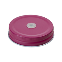 Couvercles métalliques pour bocaux Mason de 70 mm avec trou pour paille, pour la mise en conserve et la préparation de boissons (café)