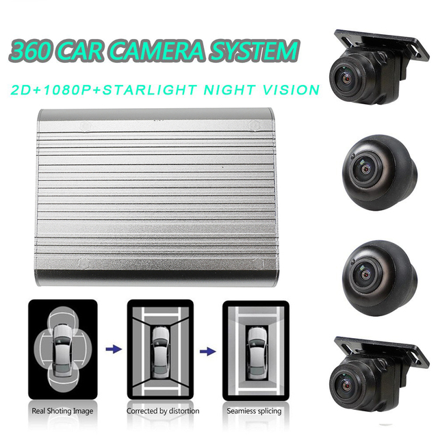 360 Degree 4 Cameras HD 1080P Recording DVR Car Surround Bird View Panoramic System for Universal All Car