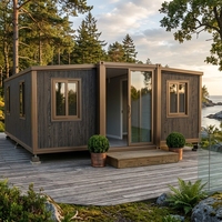 Cabine conteneur préfabriquée extensible à double aile avec aménagement intérieur personnalisé pour camping, hébergement, bureau temporaire, stand commercial