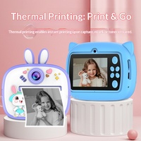 Mini appareil photo instantané pour enfants, impression en un seul geste, caméscope numérique portable sur papier thermique, carte TF, écran de 2,4 pouces