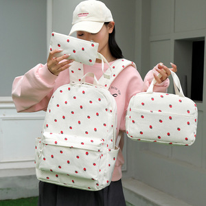 Ensemble de 3 sacs à dos en velours côtelé imprimés pour étudiants lycéens et collégiens sac à dos sac à lunch et étui à stylos - Product Image 5