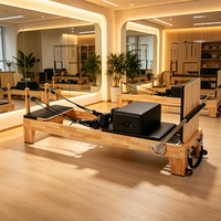 Barre de pieds réglable en bois pour Reformer Pilates professionnel, système de poulies en bois pour studio