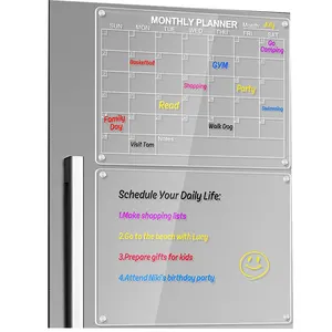 Hot Vendas Frigorífico Magnetic Dry Apagar Acrílico Whiteboard Calendário Mensal Semanal Diário Planner 2024