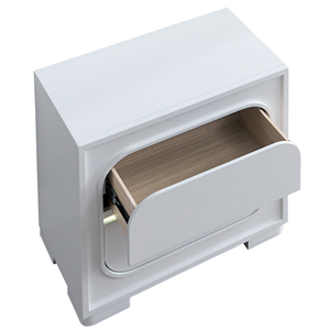 Comodino Milan G08590 N Bianco, Tavolino Moderno con Spazio di Archiviazione, Arredamento Camera da Letto - Product Image 4