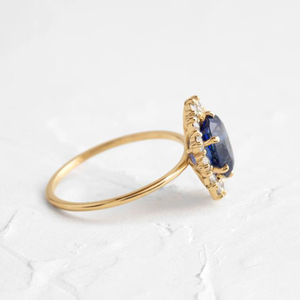 <span class=keywords><strong>Bague</strong></span> de fiançailles en <span class=keywords><strong>or</strong></span> massif 9k/10k/14k/18k <span class=keywords><strong>saphir</strong></span> bleu coupe ovale classique MaiYi Fine Jewelry pour femmes - Product Image 3
