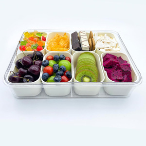 Boîte à goûter portable, récipient à fruits, récipient à nourriture, <span class=keywords><strong>plateau</strong></span> à goûter à compartiments séparés <span class=keywords><strong>avec</strong></span> <span class=keywords><strong>couvercle</strong></span> - Product Image 3