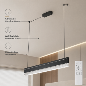 Modern Led Dimmable Remote Control Tricolor Metal Pendant <b>Light</b> For <b>Indoor</b> Dining Room Restaurant Adjustable Height - Product Image 4