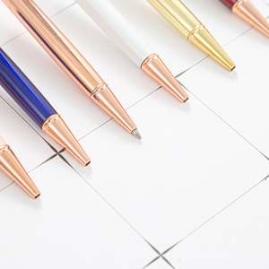 Promotion Stylo Bille DIY Personnalisable avec Grande Fente pour Diamant, Corps Métallique Polychrome Effet Cristal, Recharge Parker, Encre Bleue/Noire, Logo Personnalisé, Nouveauté - Product Image 3