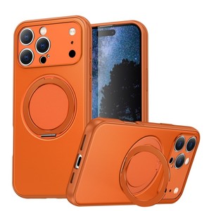 High Quality Linen Texture Magnetic Rotation Holder Mobile Phone <b>case</b> for iPhone 16 17 18 Pro Max Shockproof Stand Back Cover - Product Image 1